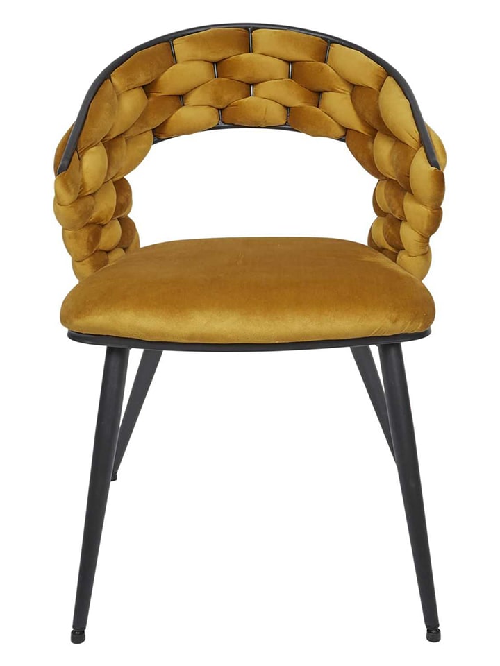 Rétro Chic Esszimmerstuhl ''Sawyer'' in Gelb - (B)63 x (H)83 x (T)54 cm günstig kaufen onesize
