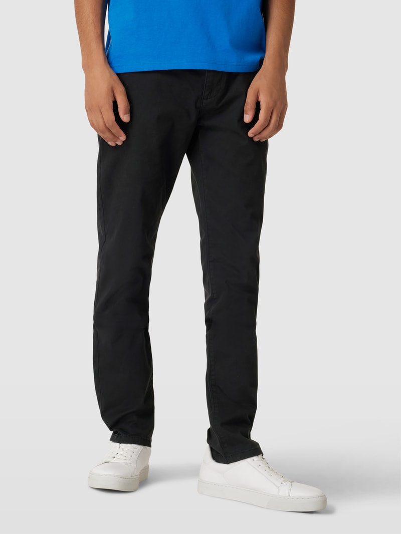 Stoffhose mit französischen Eingrifftaschen in schwarz