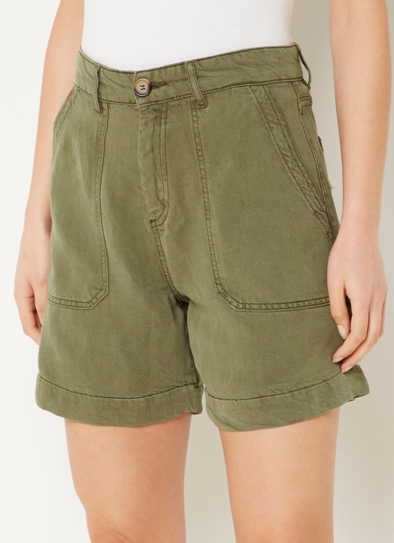 Pantaloni scurți din in cu talie înaltă și croială dreaptă de la Gerard Darel Catille