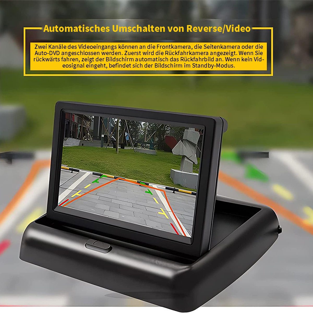 Yoyaxi 4,3-Zoll-TFT-LCD-Autofarbrückfahrkamera, hochauflösend Rückfahrkamera (Passend für SUVs, Vans, Autos, Lastwagen, praktisch und vielseitig)