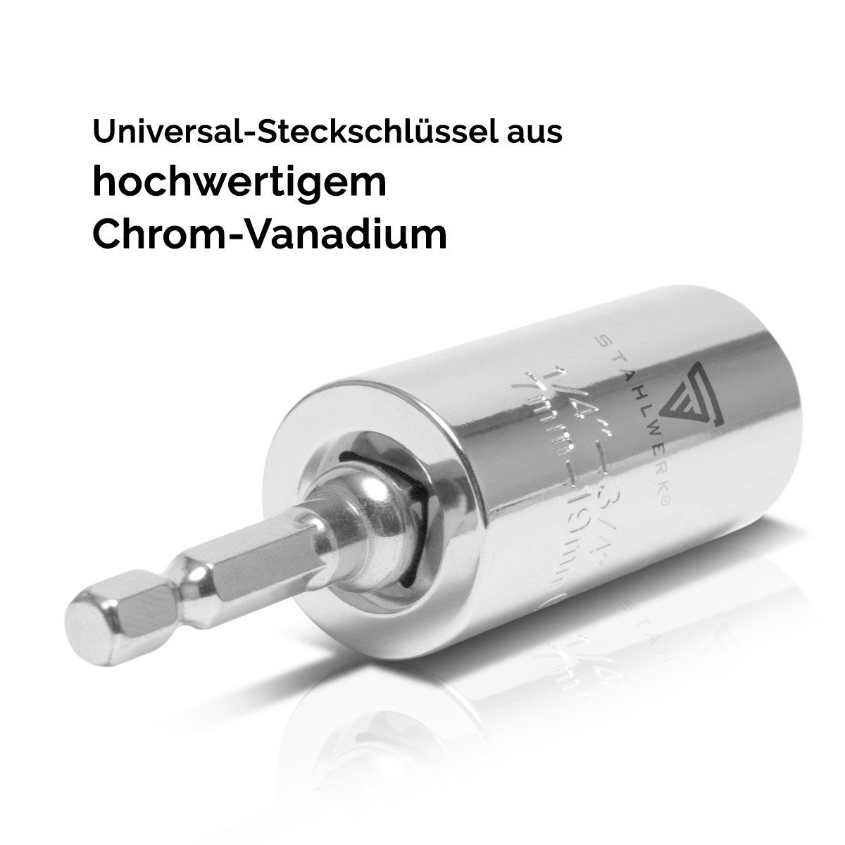 STAHLWERK Steckschlüssel Universeller 3/8 Zoll Steckschlüssel 7 bis 19 mm (Packung, 2 St)