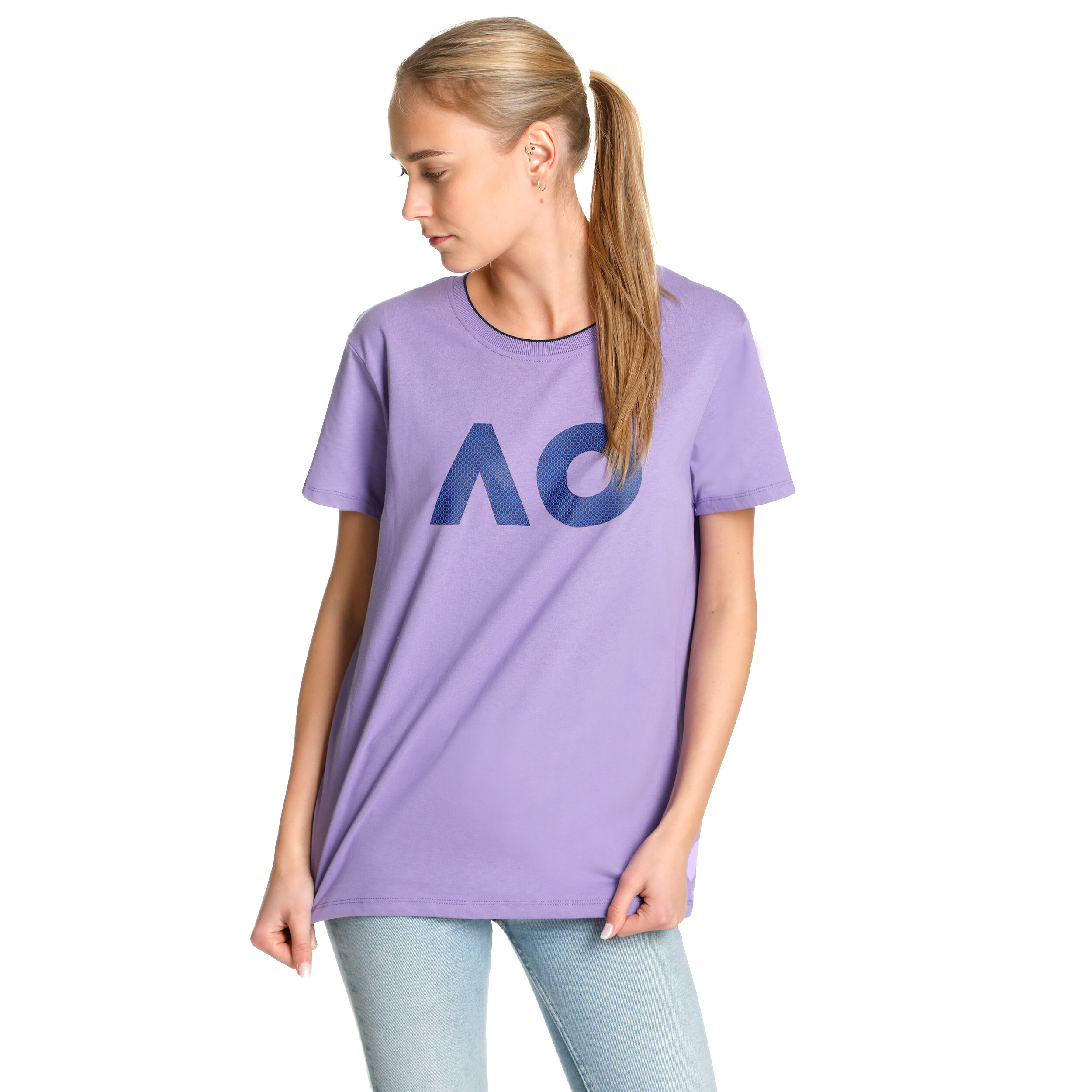 AO Stack Print Core Logo T-Shirt Damen - Lila