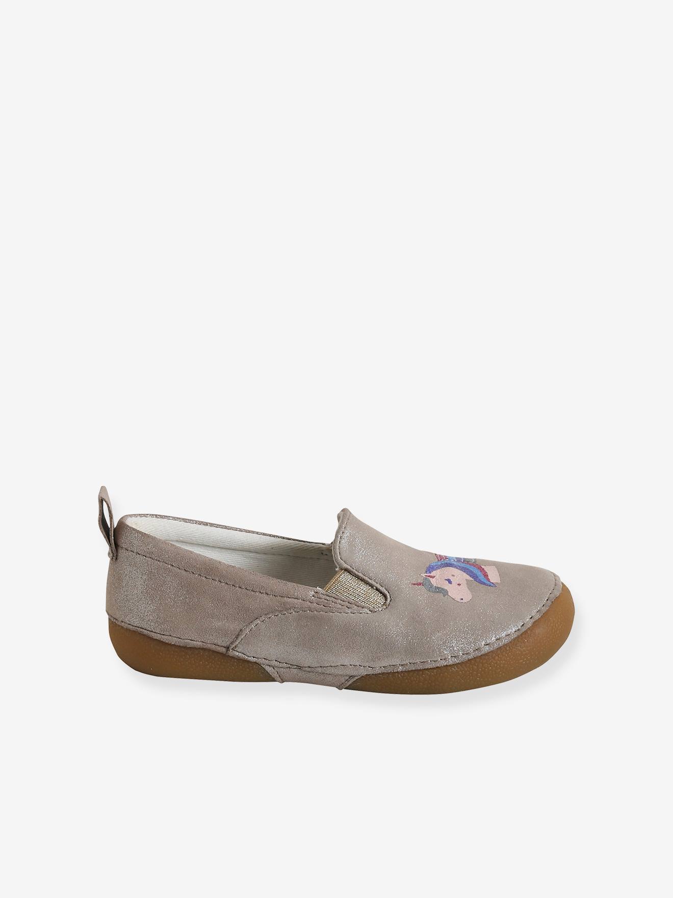 Vertbaudet Kinder Hausschuhe - beige glanzeffekt
