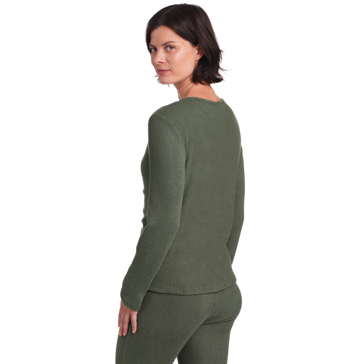 Damen Loungewear-Strickjacke in Rippoptik