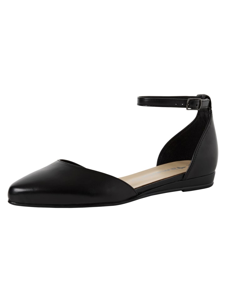 Tamaris Ballerina in BLACK LEATHER günstig kaufen
