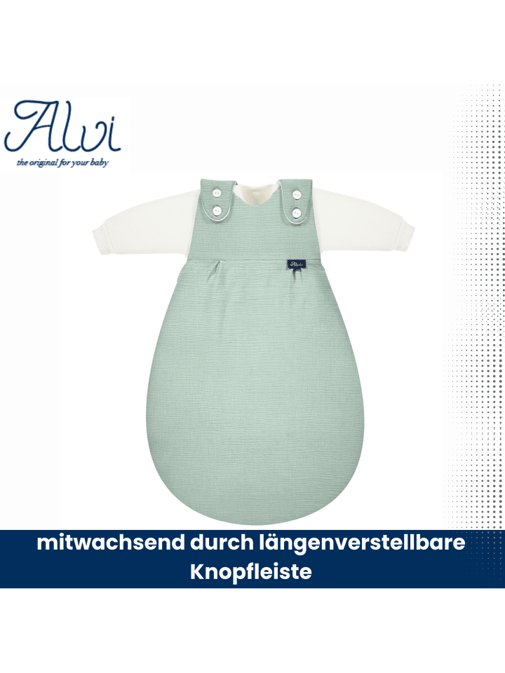 Alvi 4-Season Mull-Schlafsack Baby Mäxchen 2tlg. Exklusiv in Hellgrün günstig kaufen