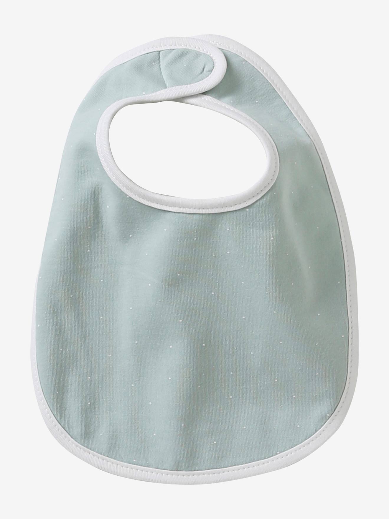 Lot de 7 bavoirs naissance en coton bio* vertbaudet rose pâle