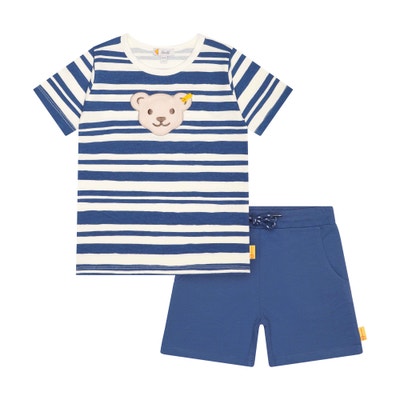 Set Shorts + T-Shirt, mittelblau für Jungs