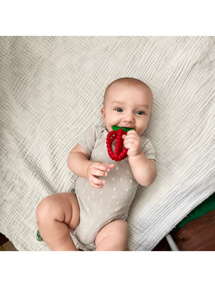 RaZbaby Silikon Beißring Himbeere für zahnende Babys ab 3 Monaten in Blau günstig kaufen onesize