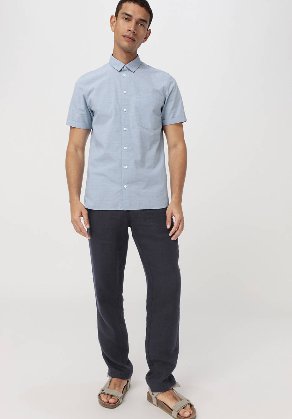 Kurzarm-Hemd Regular Fit aus Bio-Baumwolle mit Hanf und Yak