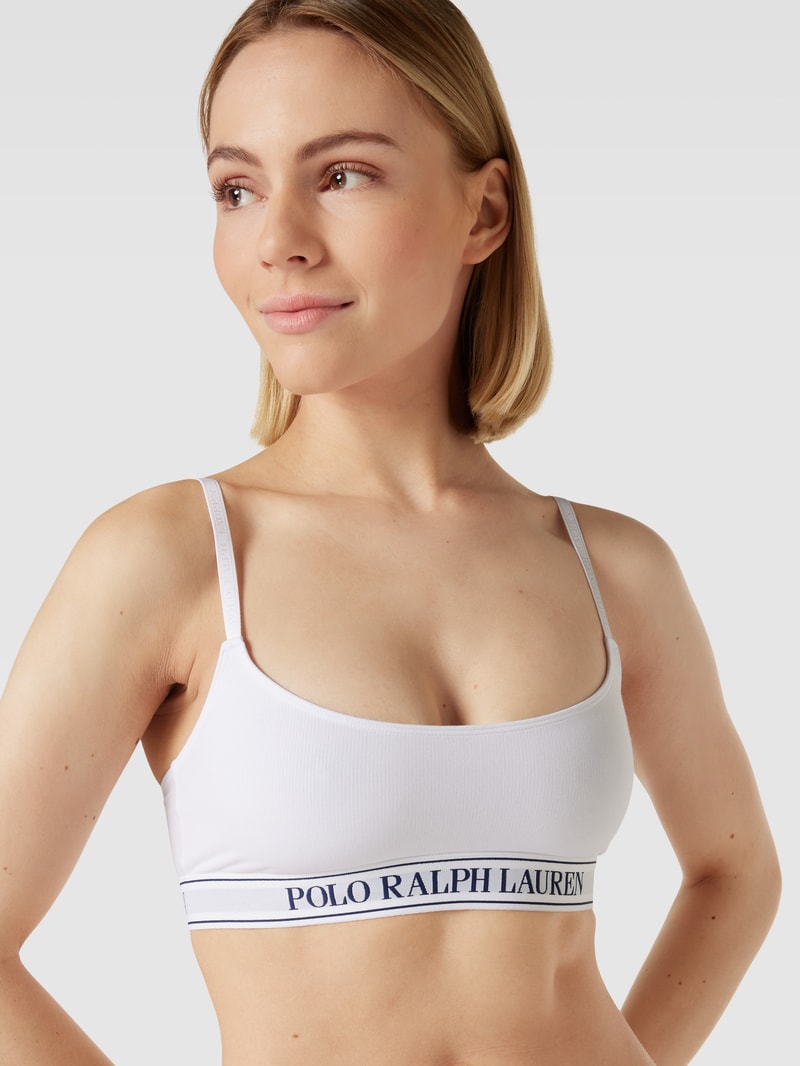 Bralette mit elastischem Logo-Bund in weiß