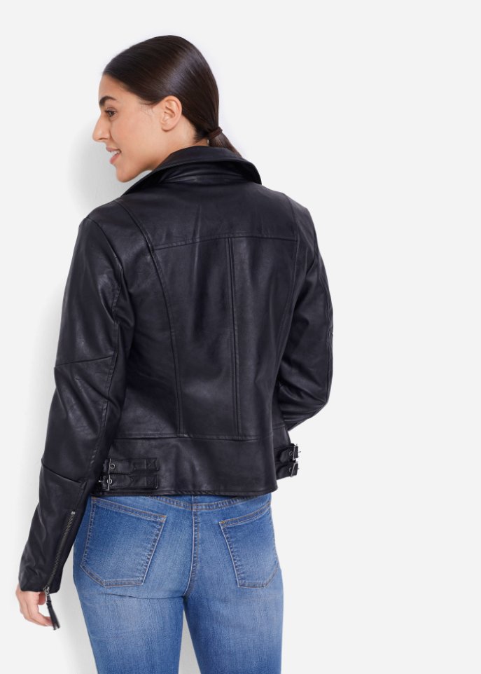 Lederimitat-Jacke