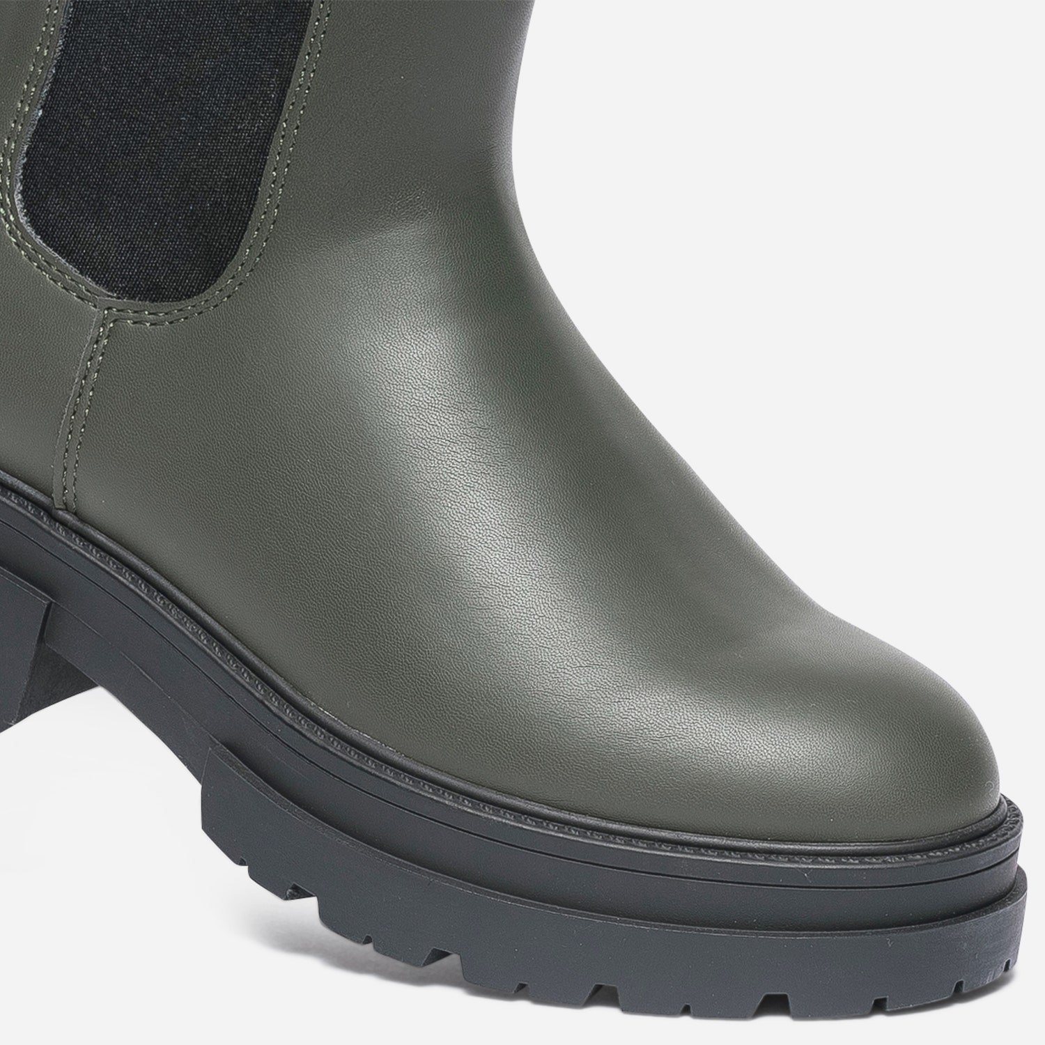 Chelsea boots TEXTO kaki à tige mi-haute