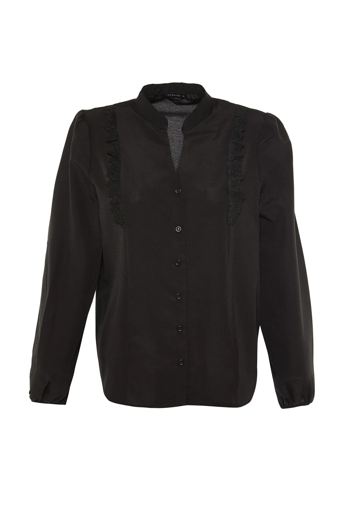 Trendyol Curve  Schwarzes Hemd mit Kragen