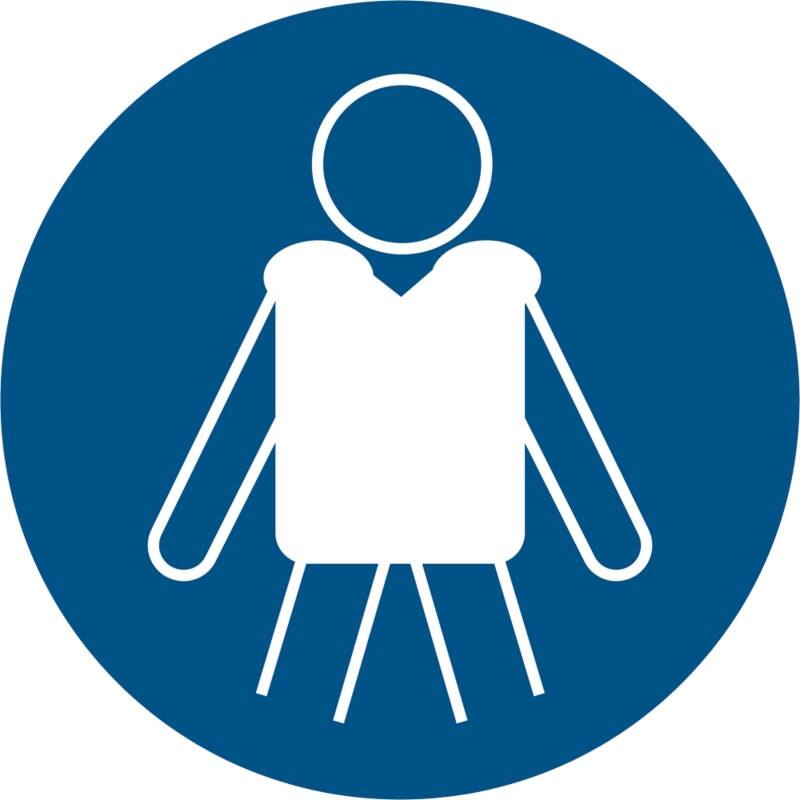 Djois Warnschild Rettungsweste benutzen Klebstoff, einschraubbar PP (Polypropylen) 30 (B) x 0,14 (H) cm 3 Stück