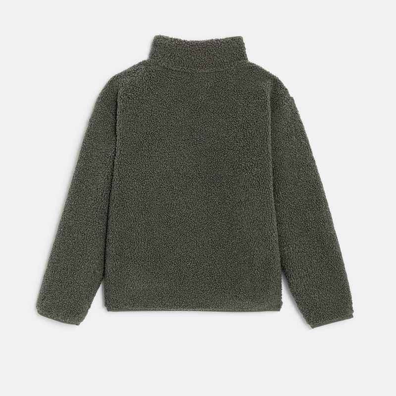 Sweat en polaire sherpa vert garçon