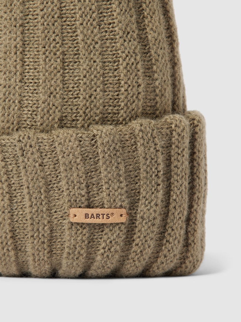 Beanie mit Label-Detail Modell 'Bayne' in khaki