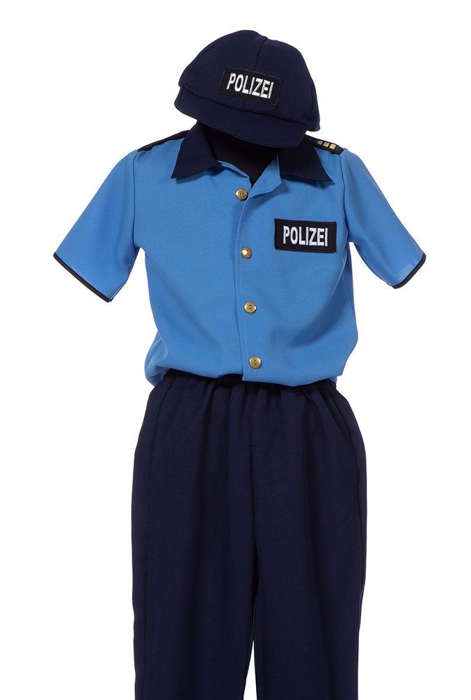 Karneval-Klamotten Polizei-Kostüm Polizist Jungen Uniform mit Mütze und Polizeiset, Kinderkostüm Komplettkostüm Fasching Karnevalkostüm