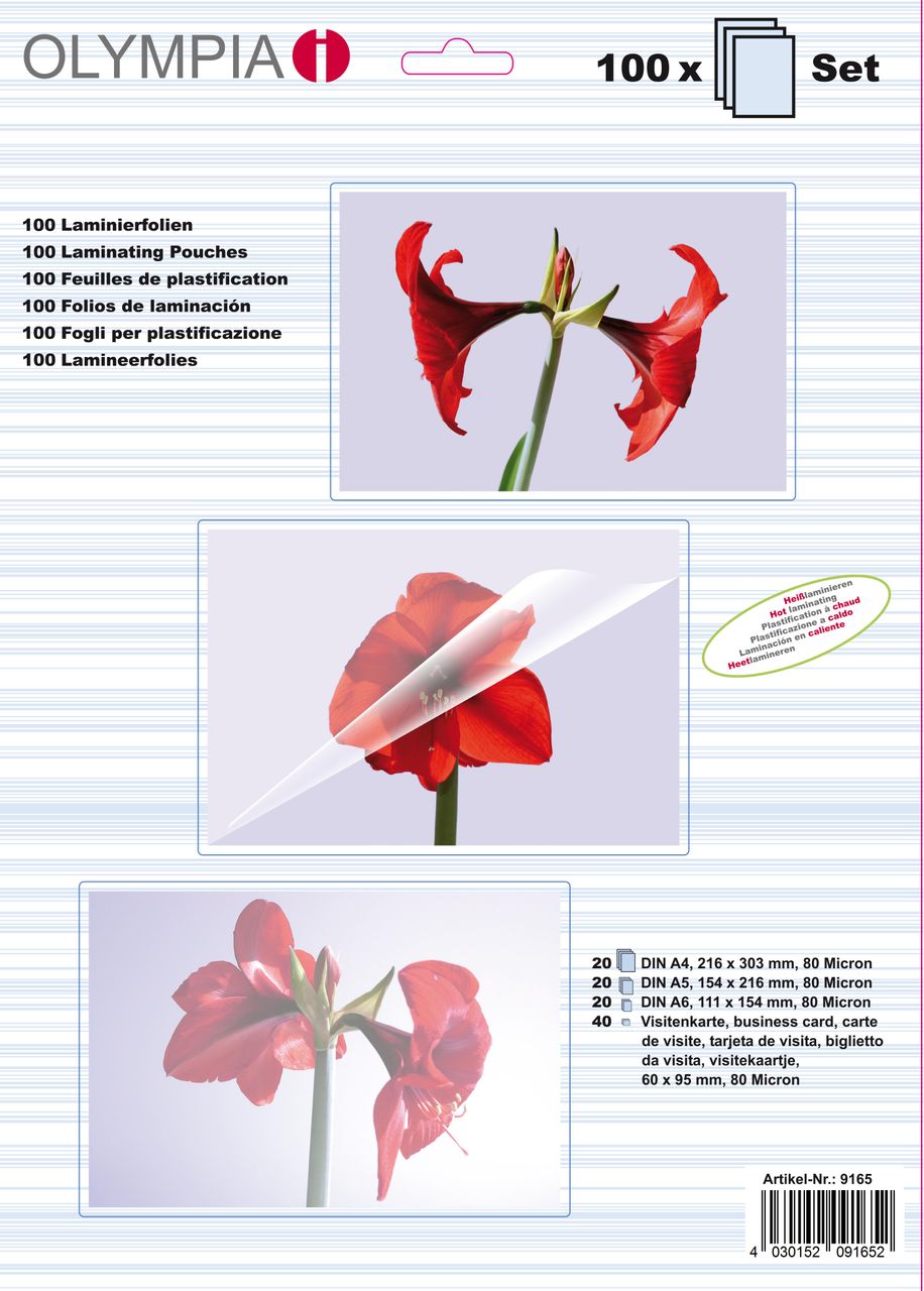 Olympia Laminierfolien-Set 80µ, 100er