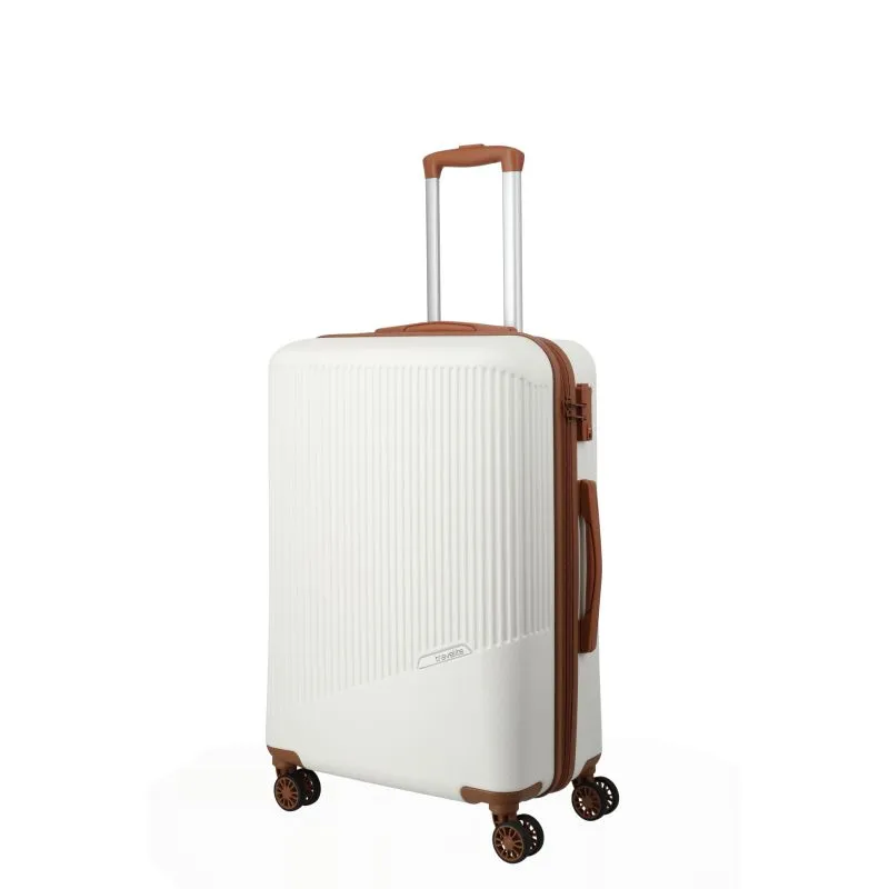 Travelite BALI Trolley mit 4 Rollen Größe M - Weiss\/Cognac