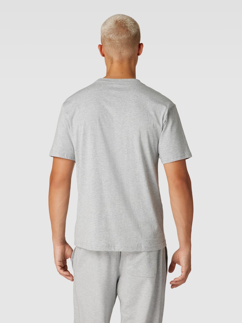T-Shirt mit Logo-Print in hellgrau meliert