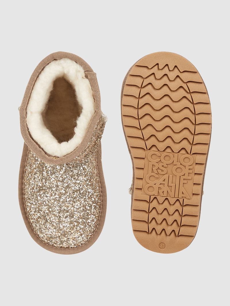 Boots mit Glitter-Effekt in gold