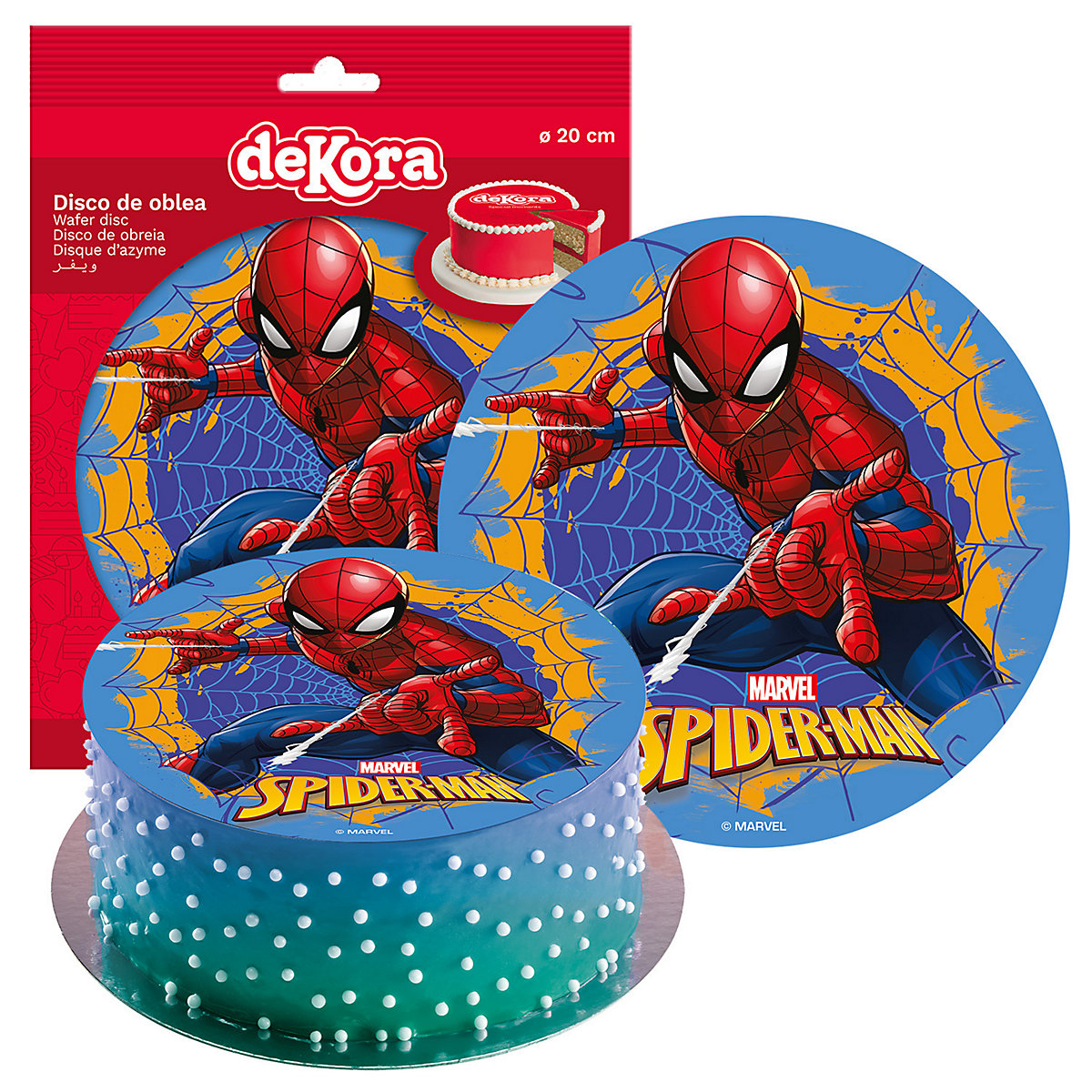 2er Set Spiderman Essbarer Tortenaufleger + Mini-Törtchenaufleger