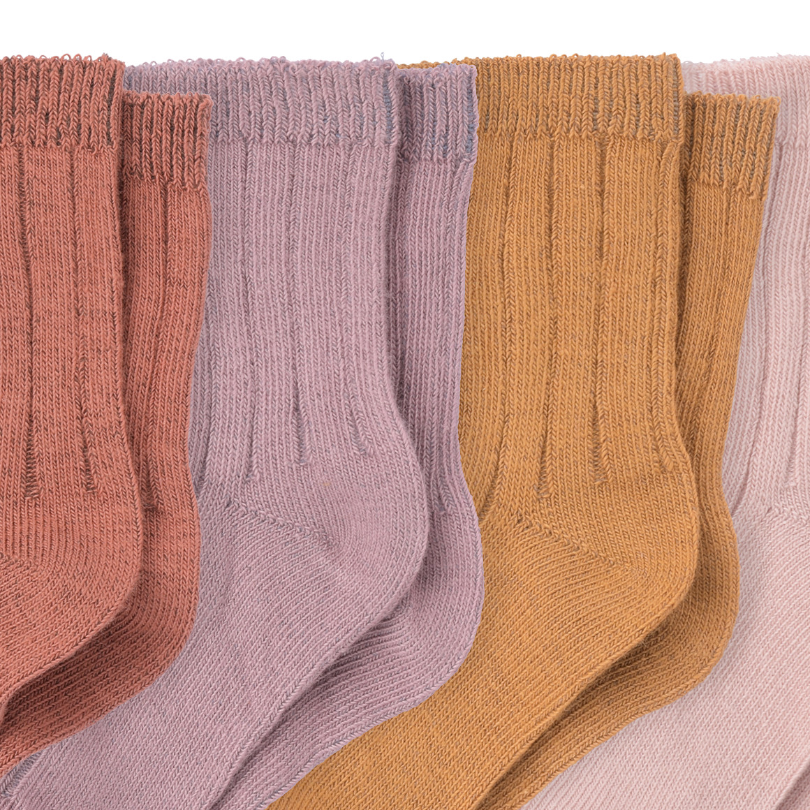 4 Paar Baby Socken mit Rippstruktur