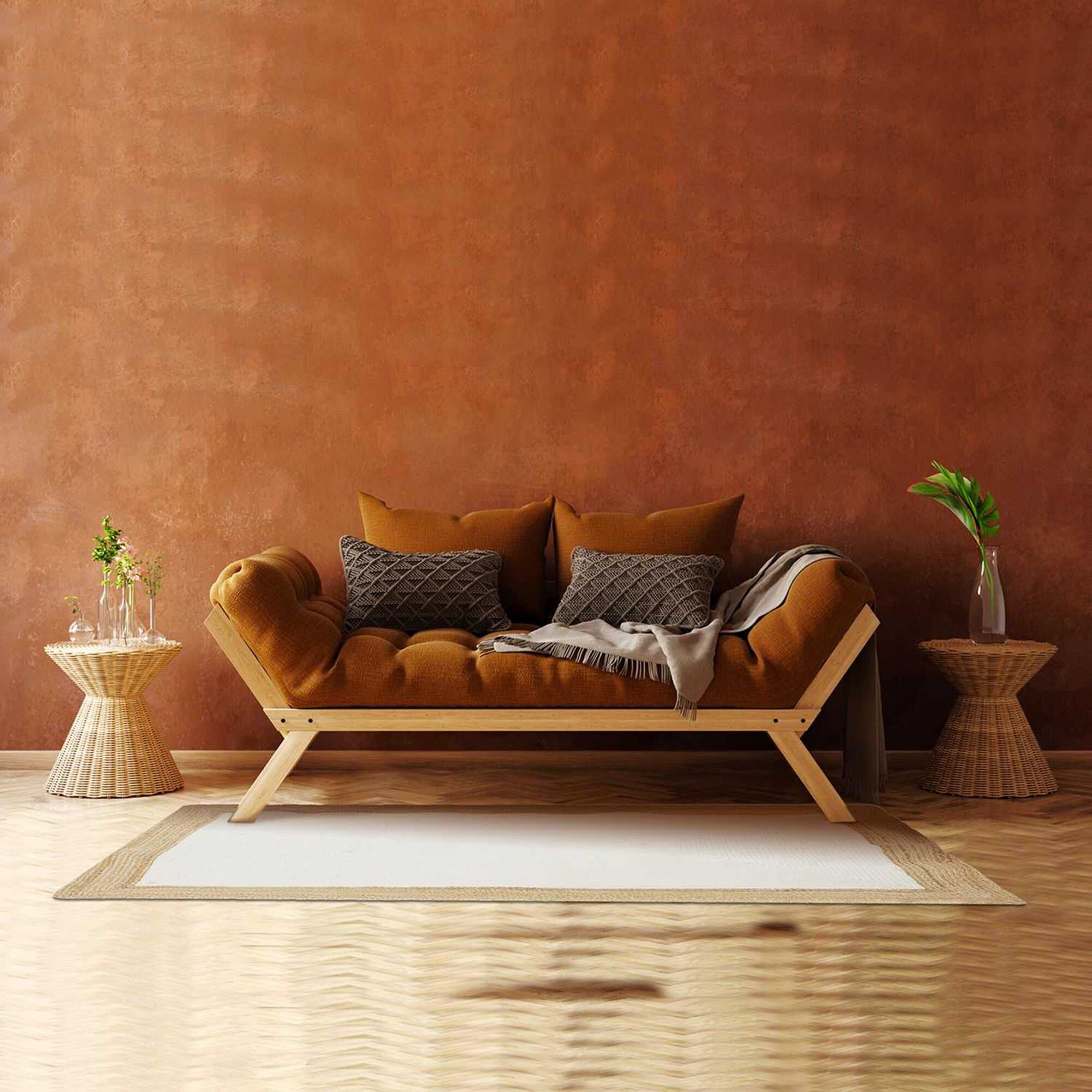Tapis bicolore jute naturel et coton
