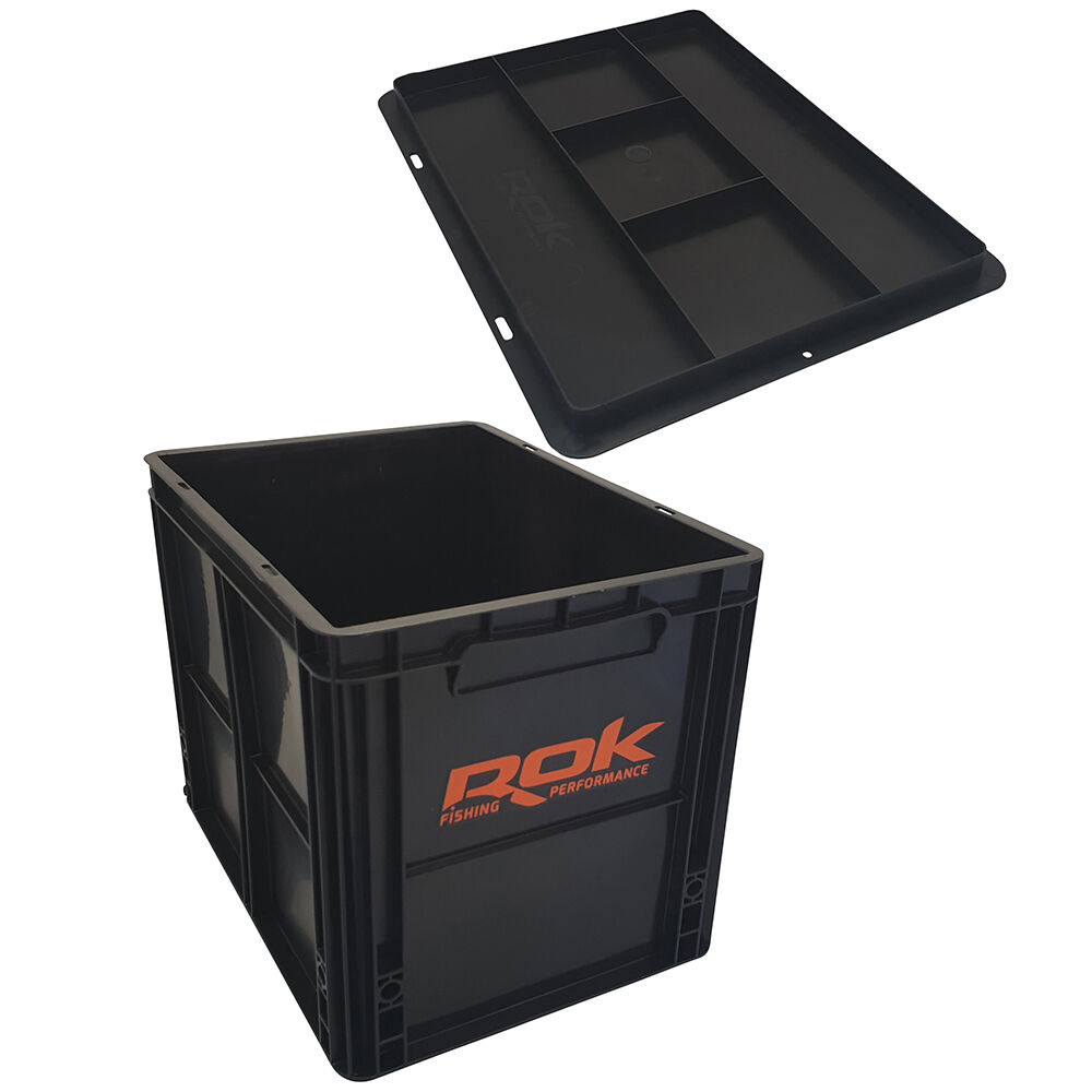 Rok Kit Crate 433 musta säilytyslaatikko + kansi