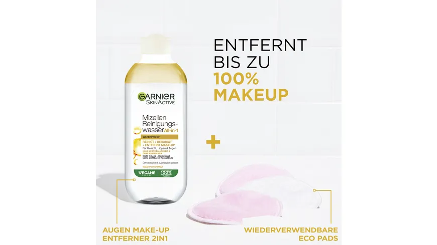 Garnier Skin Active Mizellen Reinigungswasser All-in-1 waterproof 400 ml