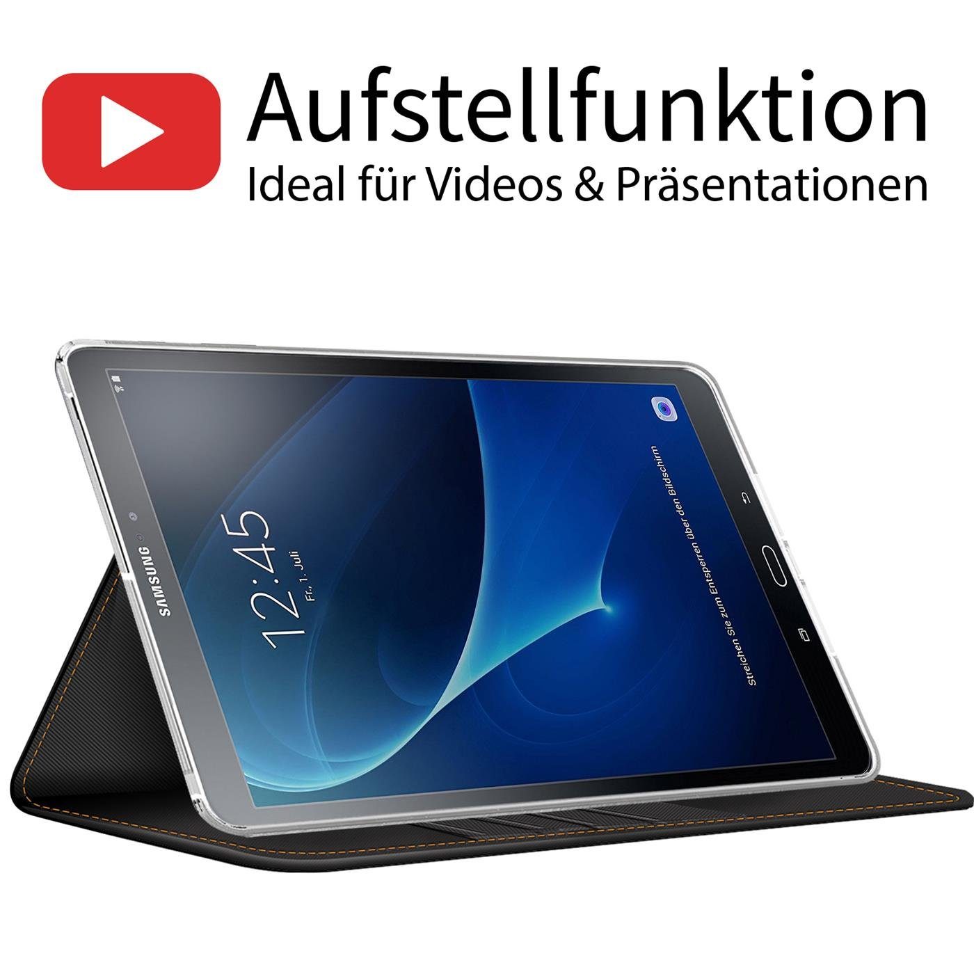 CoolGadget Tablet-Hülle Book Case Tablet Tasche Für Samsung Galaxy Tab A 10.1 (2016) 25,7 cm (10,1 Zoll), Hülle Klapphülle Cover Samsung Tab A 10.1 (T580/T585) Schutzhülle