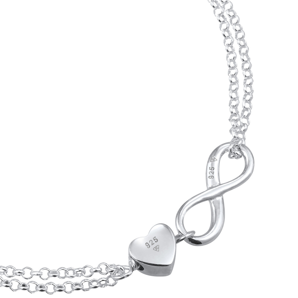 Elli Elli Bracelet Femmes Cœur Amour Infinité en Argent Sterling 925 Bracelet
