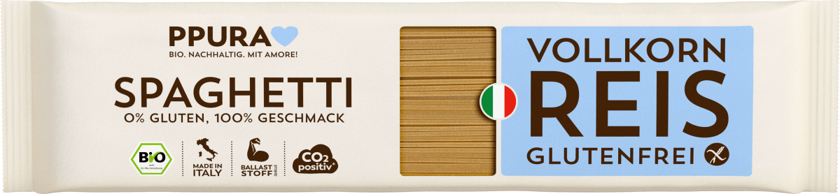 Nudeln, Spaghetti aus Vollkornreis, glutenfrei, 400 g