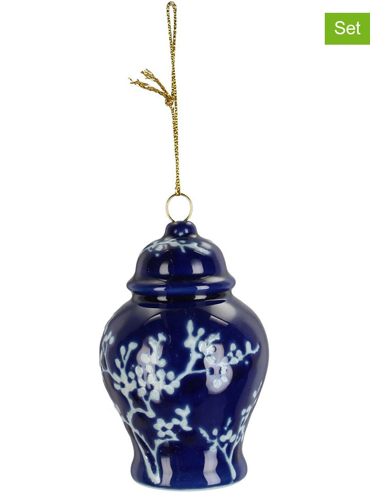 Kersten 4er-Set: Christbaumkugeln ''Jar'' in Blau - (H)8 cm günstig kaufen onesize
