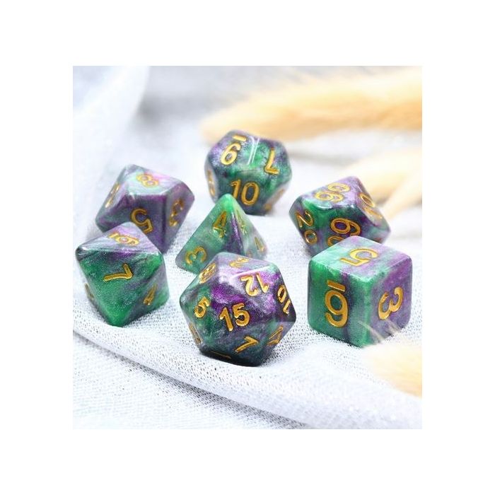 King Cake Galaxy dice set