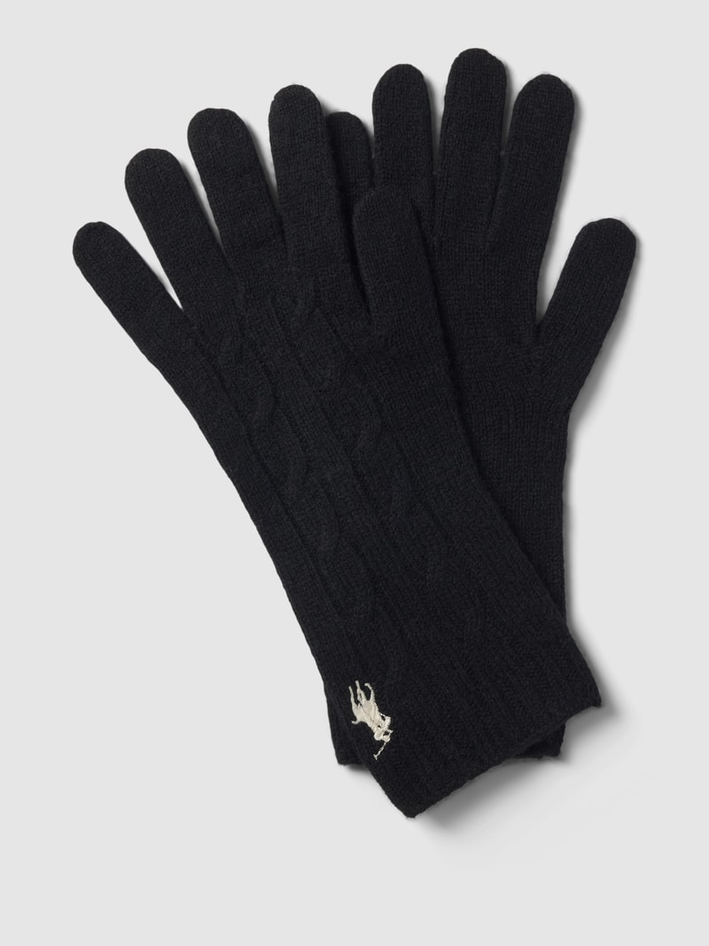 Handschuhe mit Label-Detail in schwarz