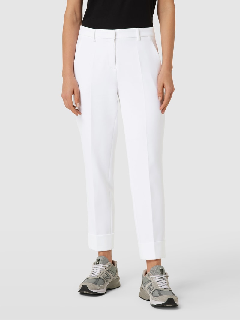 Chino mit Bundfalten Modell 'KRYSTAL' in weiss