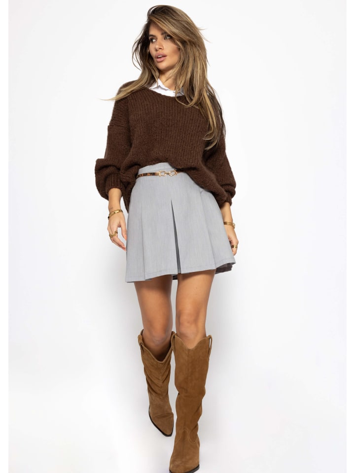 SASSYCLASSY Hosenrock mit Falten in Grau günstig kaufen