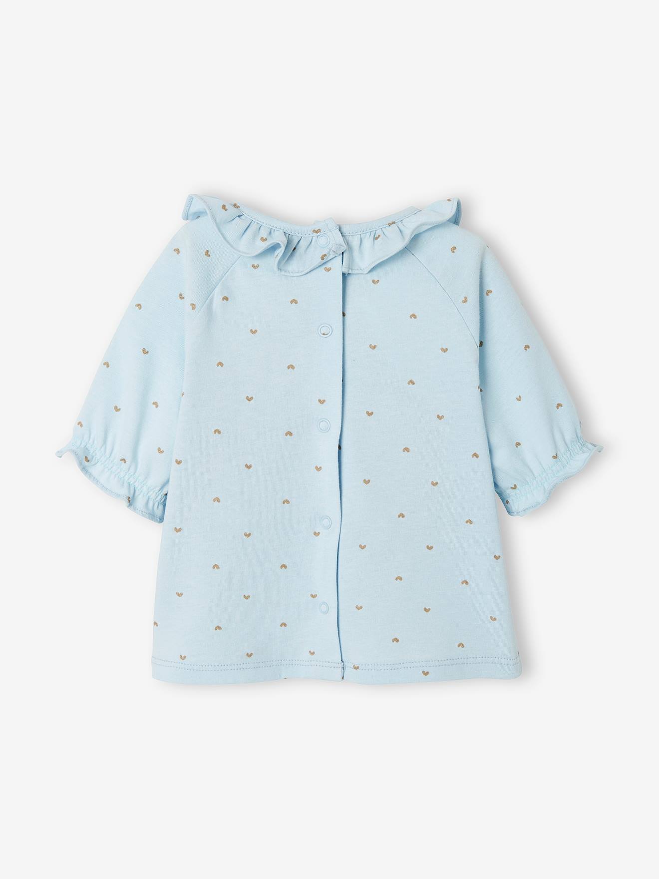 Vertbaudet Baby T-Shirt mit Kragen - rosa bedruckt