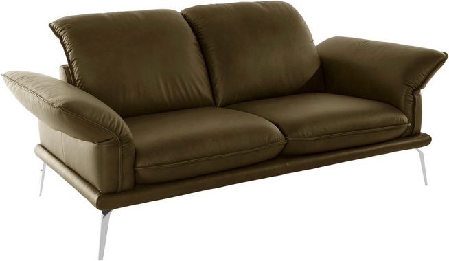 W.SCHILLIG 2,5-Sitzer sherry, Kopfstützenverstellung, Metallfüße in Chrom glänzend, Breite 214 cm