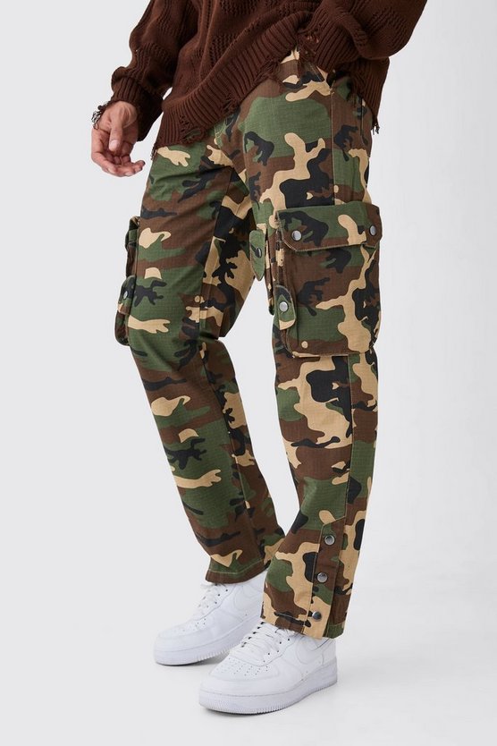3D Camouflage Ripstop Cargo-Hose mit geradem Bein