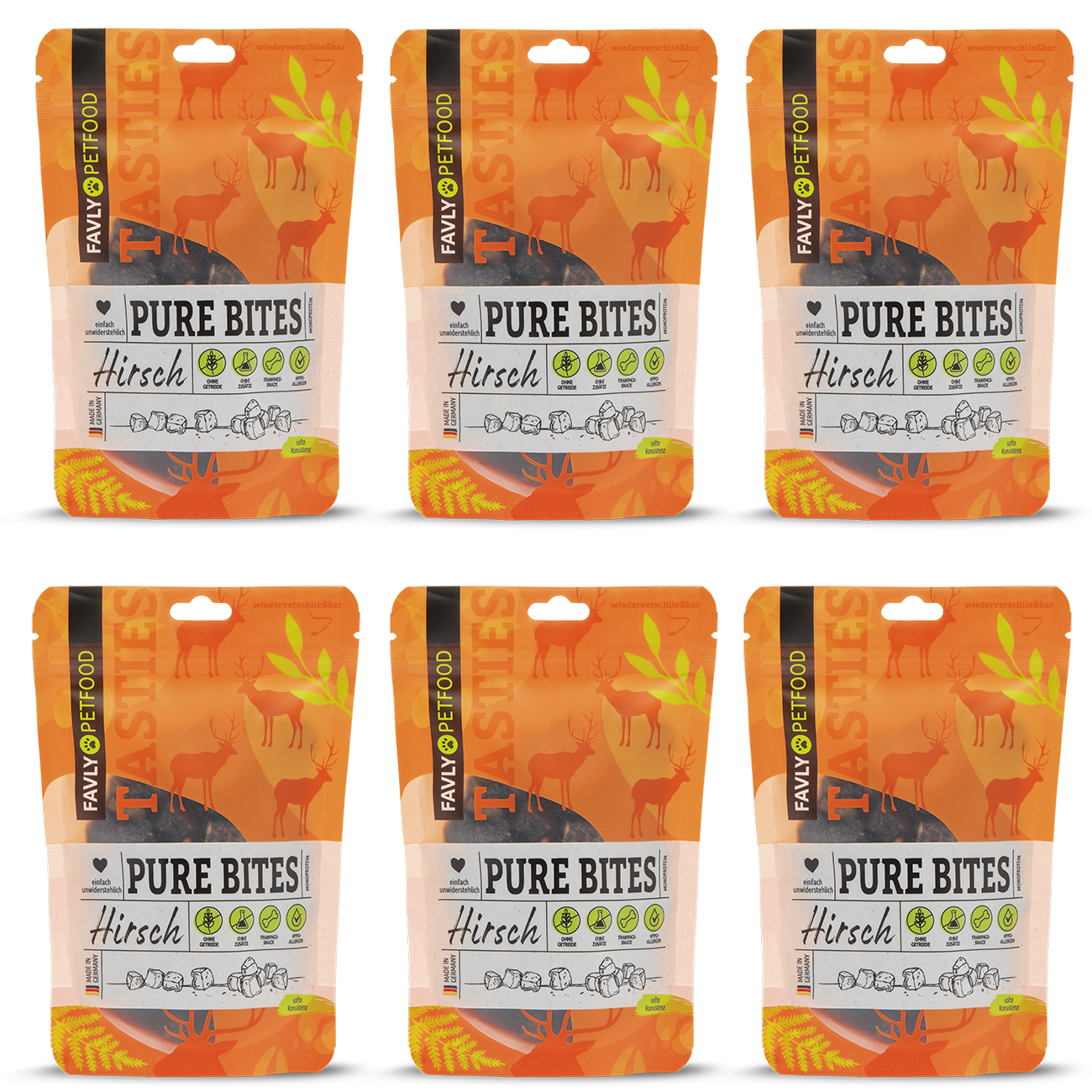 FAVLY Petfood Snacks FAVLY Petfood PURE Bites Hirsch 720 g