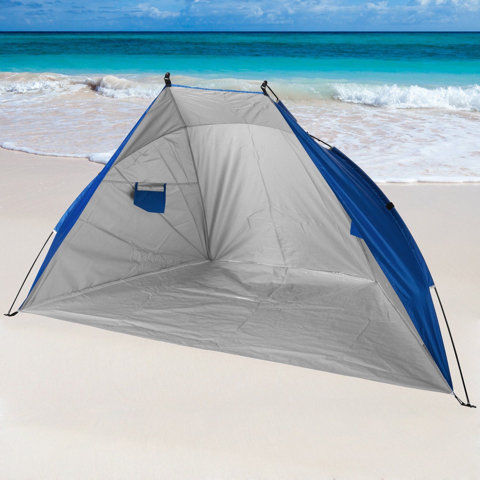 Koopman Strandmuschel mit Farbwahl, UV +50 Sonnenschutz Urlaub Strandschirm Sandmuschel Kuppelzelt
