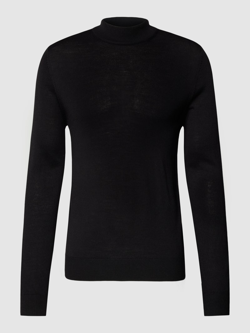 Strickpullover mit Rollkragen in schwarz