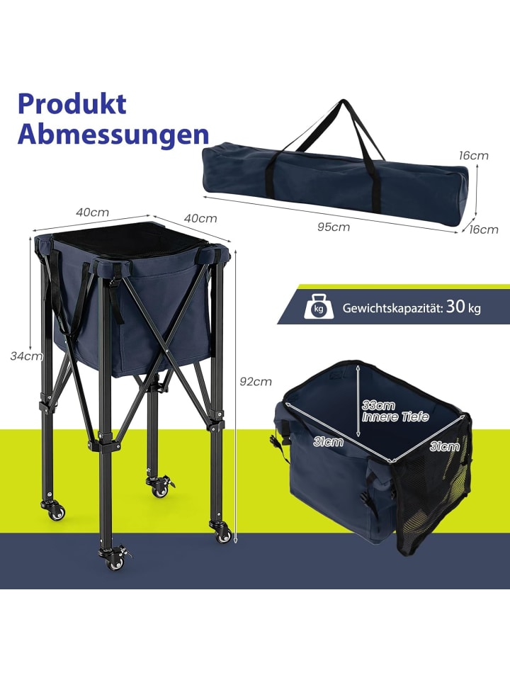 COSTWAY Tennisballwagen in Blau günstig kaufen onesize