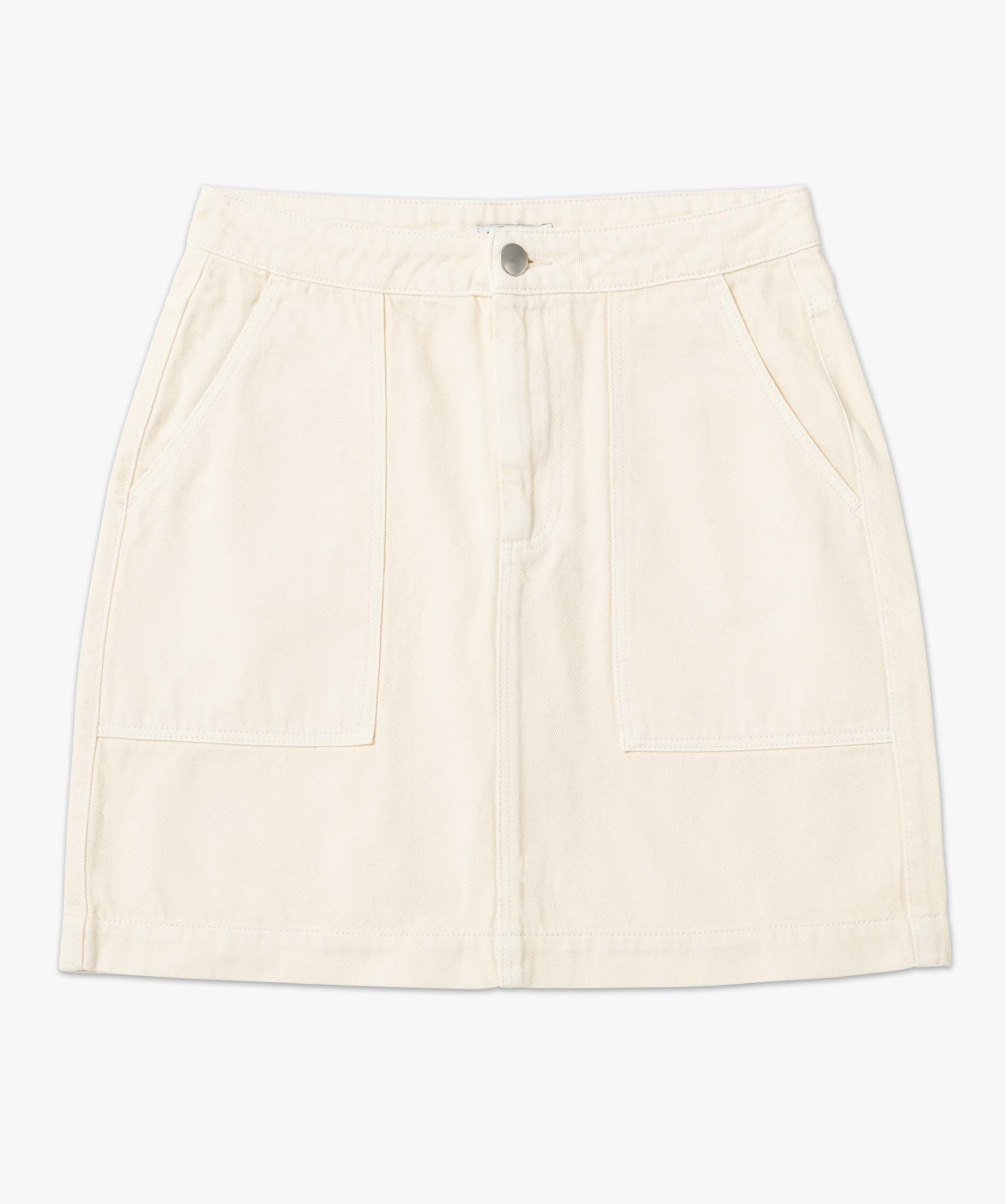 Jupe femme en toile de coton avec poches plaquées  ecru | GEMO