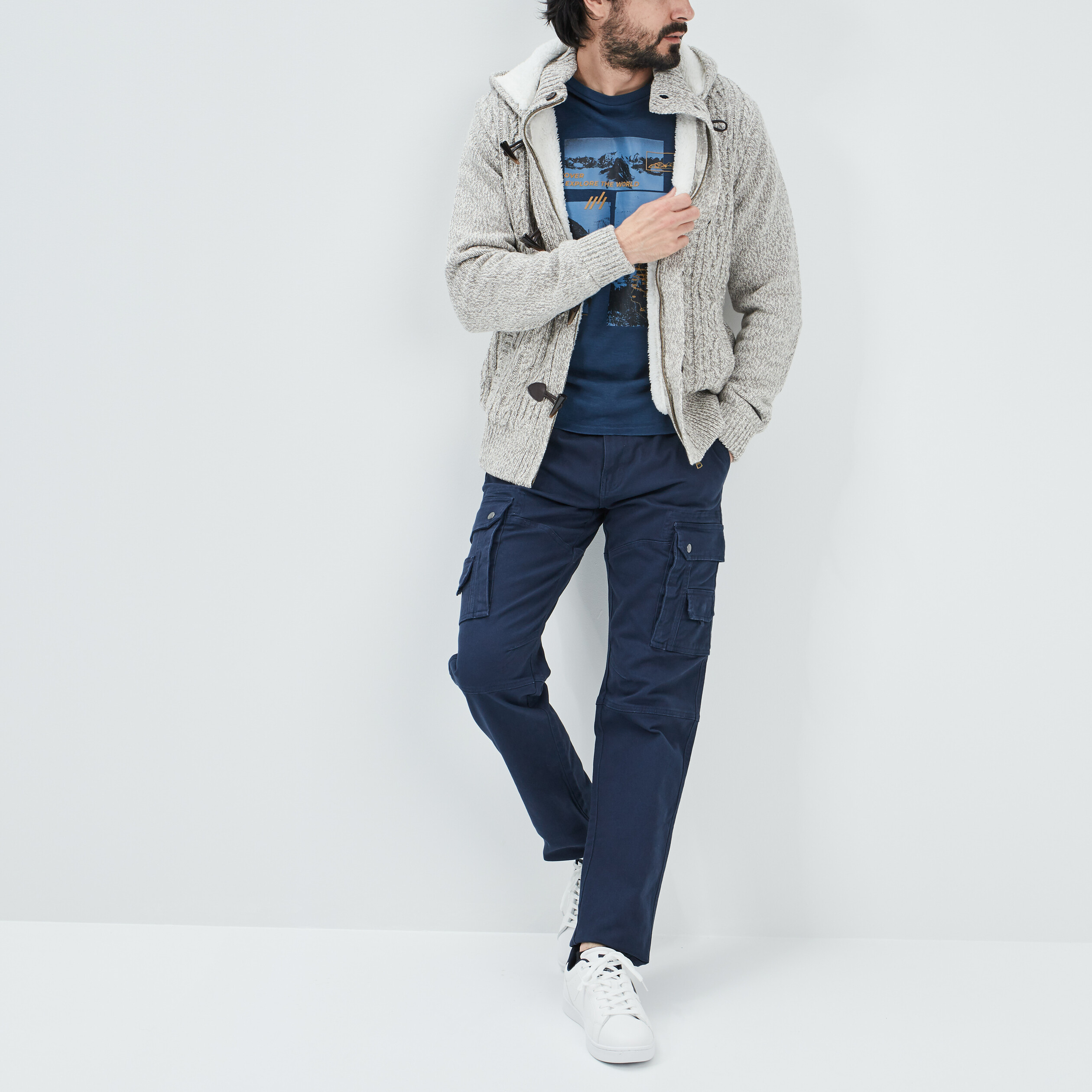 Gilet à capuche ivoire homme | La Halle