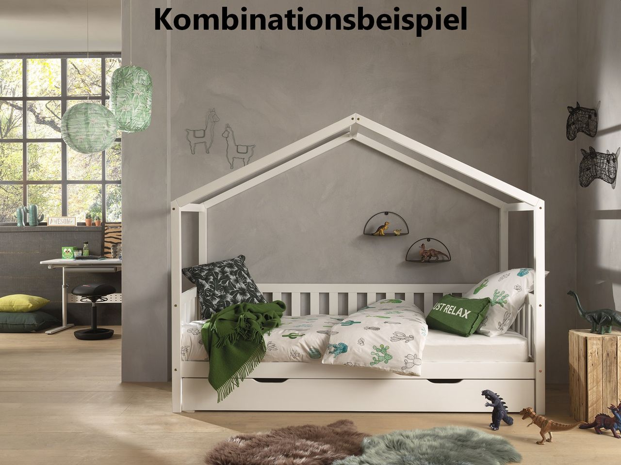 VIPACK Bettschublade für Hausbett Serie Dallas Fa. Vipack, 90 x 190 cm, Weiß