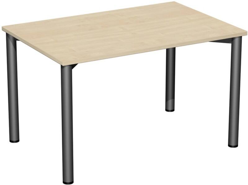 4 Fuß Flex Schreibtisch feste Höhe, 1200x800x720, Ahorn/Anthrazit